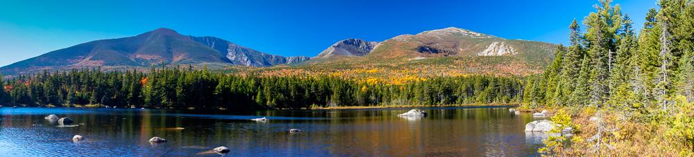 Sandy Stream Pond Toward Katahdin Panorama 1