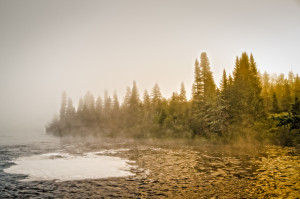 Morning Fog at Long Lake Dam